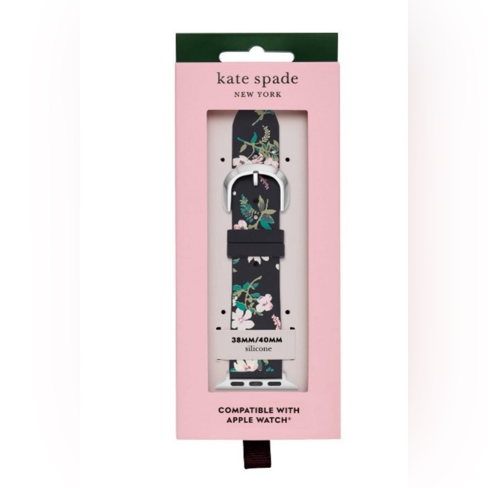 Kate Spade Floral Apple Watch Band - Black and Pink no box